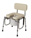 GUARDIAN PADDED DROP ARM COMMODE, 350 LB. WEIGHT CAPACITY, BY MEDLINE INDUSTRIES