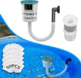 SURFACE FLOAT SKIMMER, UPGRADE 2025, NO INSTALLATION, 10 FILTER SOCKS, PERFECT FOR WOMEN,TURQUOISE