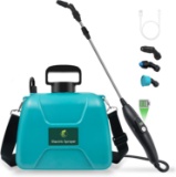 2 GAL BATTERY POWERED GARDEN SPRAYER, USB HANDLE, 3 NOZZLES, RETRACTABLE WAND, ADJUSTABLE STRAP