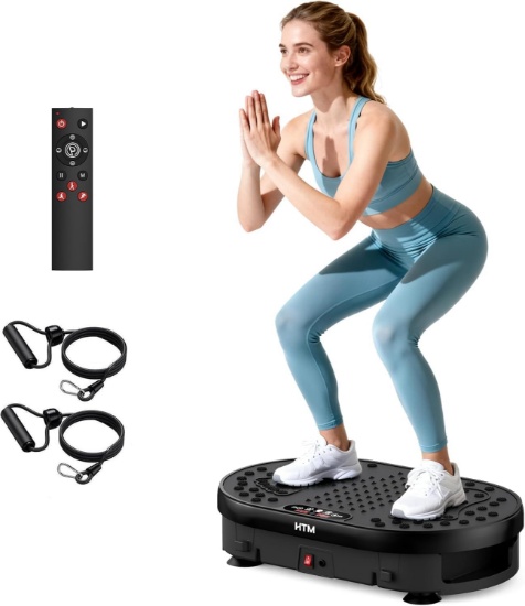 HTM VIBRATION PLATE EXERCISE MACHINE W/9 MODES, 120 SPEEDS, REMOTE, 300 LB CAPACITY