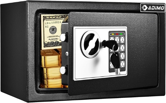 DORM SAFE BOX W/FIREPROOF/WATERPROOF BAG, KEYS & PASS CODE, WALL MOUNT - 0.5 CU FT