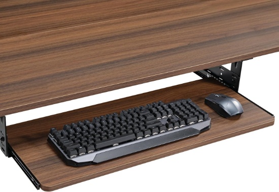 EUREKA ERGONOMIC ADJUSTABLE KEYBOARD TRAY, UNDER DESK 28X11 IN SLIDE-OUT KEYBOARD & MOUSE TRAY