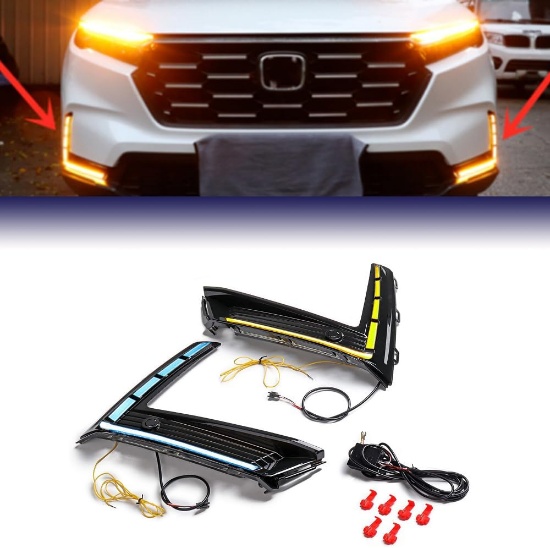 ASTRA DEPOT LED DRL FOG LAMP ASSEMBLY W/SEQUENTIAL TURN SIGNAL, 80W BULB, FOR HONDA CR-V 2023-2025
