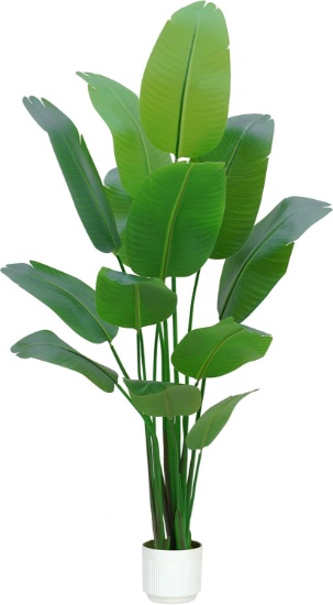BIRD OF PARADISE ARTIFICIAL PLANT, 7FT TALL, 13 TRUNKS, INDOOR SILK FLOOR PLANT FOR HOME & OFFICE