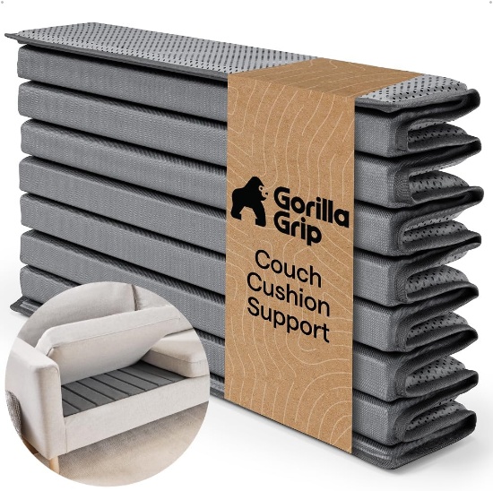 GORILLA GRIP CUSHION SUPPORT BOARD FOR SAGGING LOVESEATS, 21.5X54, GRAY