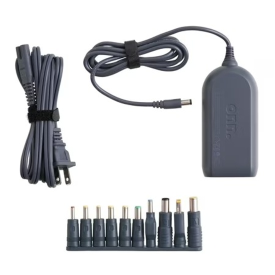 ONN. 65W LAPTOP CHARGER W/10 INTERCHANGEABLE TIPS, 10 FT POWER CORD, FOR HP, DELL, LENOVO LAPTOPS