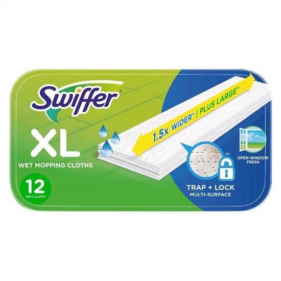 Sweeper Xl Wet Mopping Cloth Refills With Open Window Scent (12-Count)