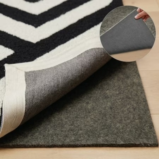 GORILLA GRIP FELT RUG GRIPPER RUG PAD, 1/8" THICK 6X9 FT PROTECTIVE PAD FOR UNDER RUG
