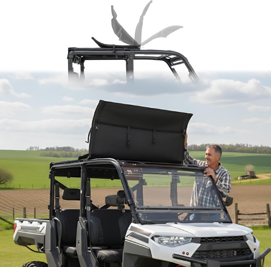 KEMIMOTO CONVERTIBLE SOFT TOP FOR POLARIS RANGER CREW XP 1000 / CREW 1000 (2019-2026), 4-6 SEATER