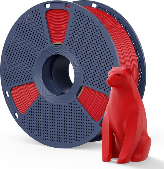 SUNLU MATTE PLA FILAMENT, 1.75MM, 1KG (2.2LB), RED | SMOOTH MATTE FINISH, LESS BRITTLE