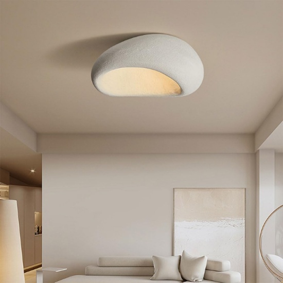 WABI-SABI CEILING LIGHT, JAPANESE GREY E26 BASE 18/23" FIXTURE FOR KITCHEN ISLAND, BEDROOM, HALLWAY