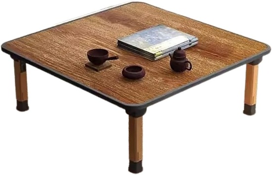 JAPANESE WOODEN FOLDING TEA/COFFEE TABLE, 60X60CM SQUARE LOW TABLE FOR TATAMI