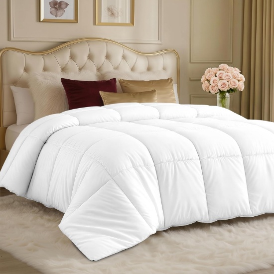Utopia Bedding Duvet Insert, Queen, 88x88, White, Down-Alternative, Microfiber, Machine Washable