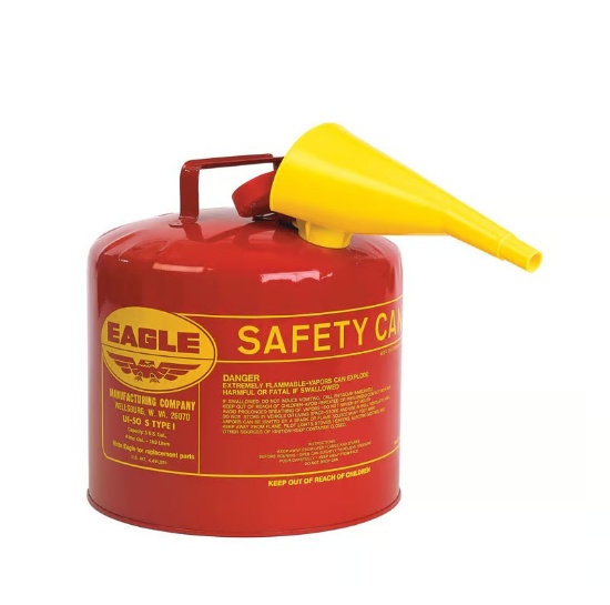 EAGLE STEEL SAFETY GAS CAN, 5 GAL