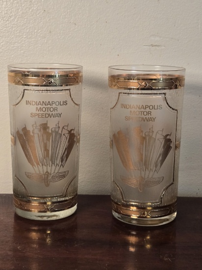 INDIANAPOLIS MOTOR SPEEDWAY DRINKING GLASS, 5.5"H