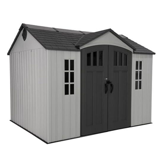 *LIFETIME 10X8 FT STORAGE SHED, WALLS, HDPE W/REINFORCED STRUCTURE, ENTRY DOORS