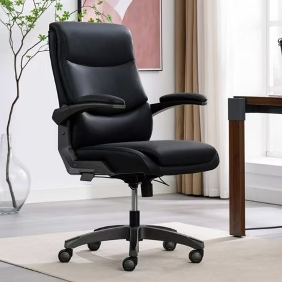 *La-Z-Boy High Back Height Adjustment and 360 Degree Swivel Office Desk Chair, Black