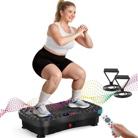 Vibration Plate Fitness Platform Exercise Machine - Full Body Shaker Vibrating Shake Board Gym Pad