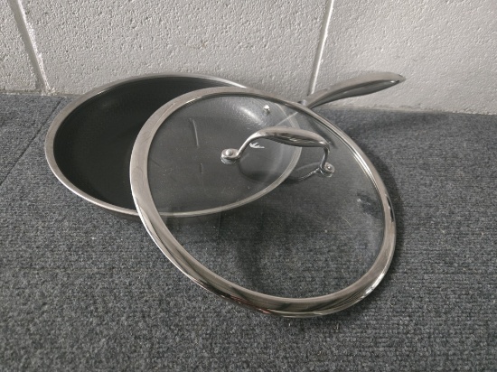 HEXCLAD 10 INCH STAINLESS STEEL FRYING PAN WITH LID