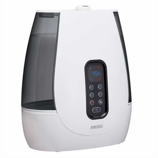 HOMEDICS TOTAL COMFORT ULTRASONIC HUMIDIFIER - WHITE - COVERAGE AREA: 20 SQ FT
