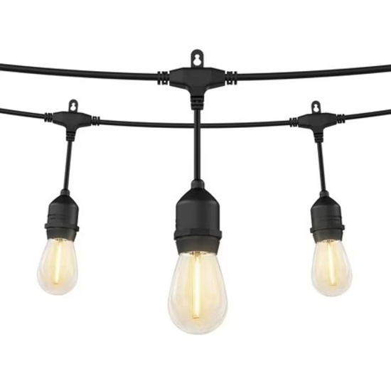 ARTIKA BLAZE 20 LED BULB OUTDOOR SOLAR STRING LIGHTS, MATTE BLACK