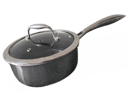 HEXCLAD HYBRID COOKWARE 6QT SAUCE PAN WITH LID