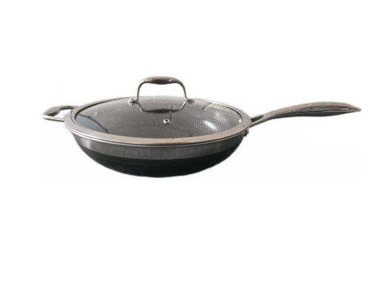 HEXCLAD HYBRID COOKWARE 12" WOK PAN WITH LID