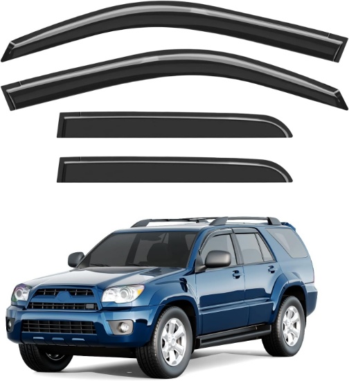 *OUT-CHANNEL TAPE-ON WINDOW VISORS RAIN GUARDS FOR 2003-2009 TOYOTA 4RUNNER