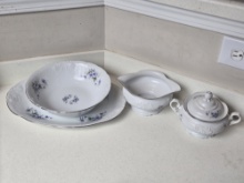 ROYAL VIENNA COLLECTION POLAND 13"W PLATTER, 9" SERVING BOWL, 7" GRAVY BOAT & MORE