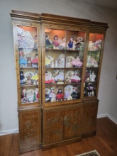 *LIGHTED 2-PIECE ORIENTAL CHINA CABINET