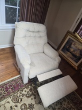 *IVORY ROCKING RECLINER, 34"H X 31"W X 30"D