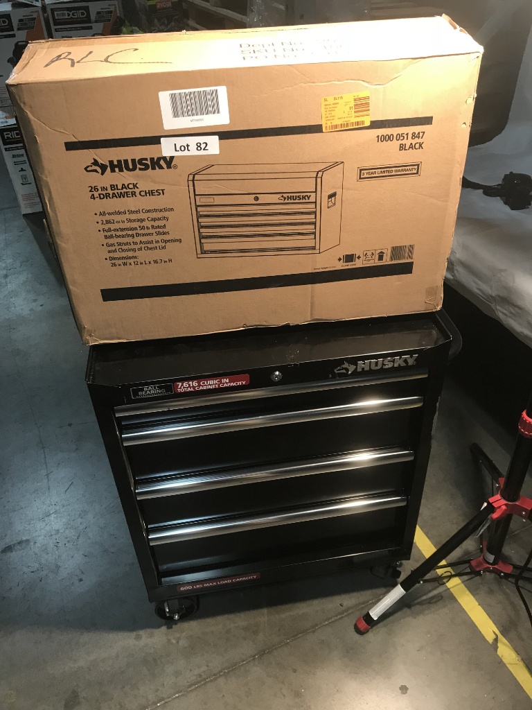 husky tool box drawer slides on 2 Husky Tool Chests Industrial Machinery Equipment Construction Online Auctions Proxibid