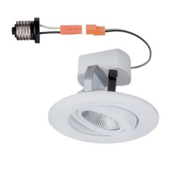 Commercial Electric 4 in. White Integrated LED Recessed Gimbal Trim, $48.29 Est. Retail Value