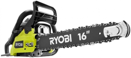 Ryobi 16 in. 37cc 2-Cycle Gas Chainsaw with Heavy Duty Case, $159.85 Est. Retail Value