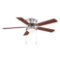 Hugger 52 in. LED Indoor Brushed Nickel Ceiling Fan with Light Kit, $57.47 Est. Retail Value