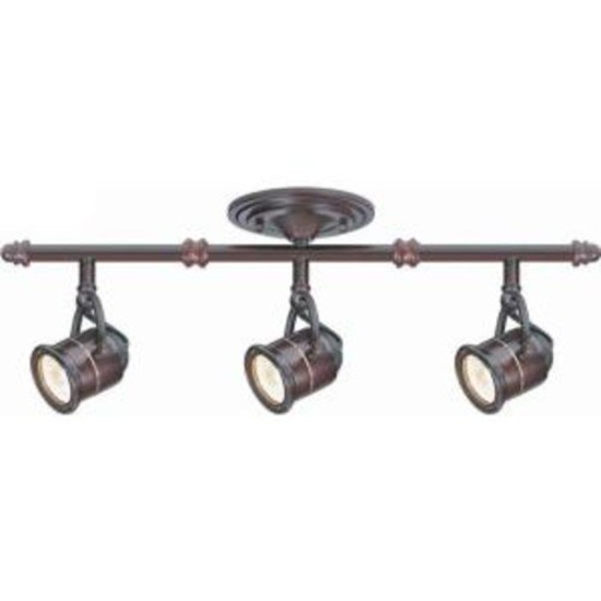 Hampton Bay Track 3-Light Antique Bronze Ceiling Bar Track Lighting, $54.02 Est. Retail Value