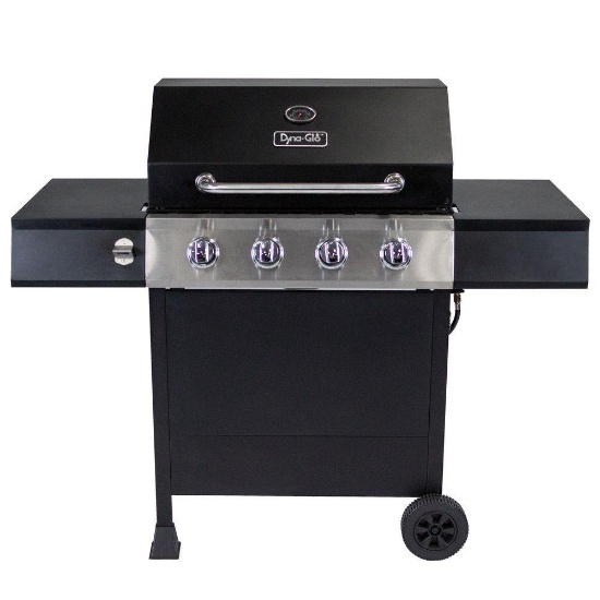 4-Burner Open Cart LP Gas Grill in Black, $183.99 Est. Retail Value