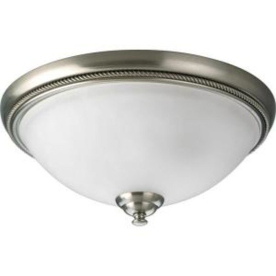 Progress Lighting Pavilion Collection 2-Light Brushed Nickel Flushmount, $70.46 Est. Retail Value