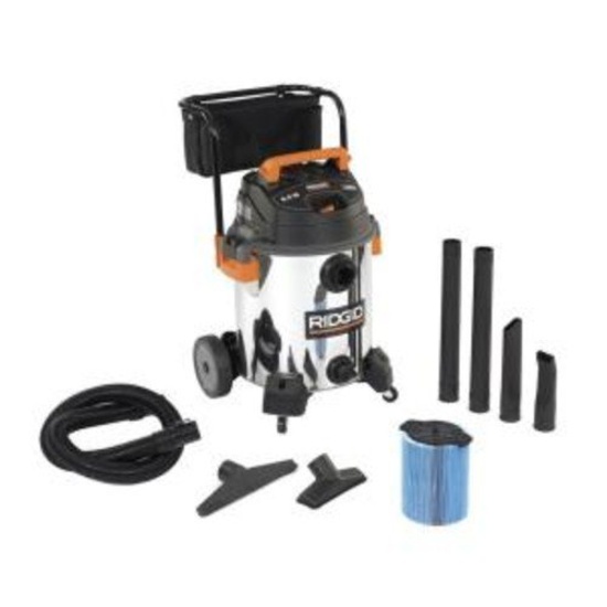RIDGID 16 Gal. 6.5-Peak HP Stainless Steel Wet Dry Vac, $205.85 Est. Retail Value