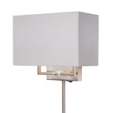 Alsy 2-Light Brushed Nickel Dual Mount Wall Sconce with Fabric Shade, $45.97 Est. Retail Value