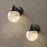 Hampton Bay Sandy Black Outdoor LED Wall Mount Lantern (2-Pack), $45.97 Est. Retail Value