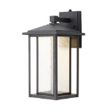 Black Medium Outdoor Seeded Glass Dusk to Dawn Wall Lantern, $103.47 Est. Retail Value