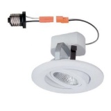 Commercial Electric 4 in. White Integrated LED Recessed Gimbal Trim, $119.39 Est. Retail Value
