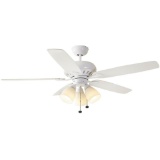 Hampton Bay Rockport 52 in. Indoor Matte White Ceiling Fan with Light Kit, $86.22 Est. Retail Value
