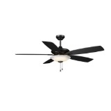 Hampton Bay Menage 52 in. Integrated LED  Matte Black Ceiling Fan, $114.97 Est. Retail Value