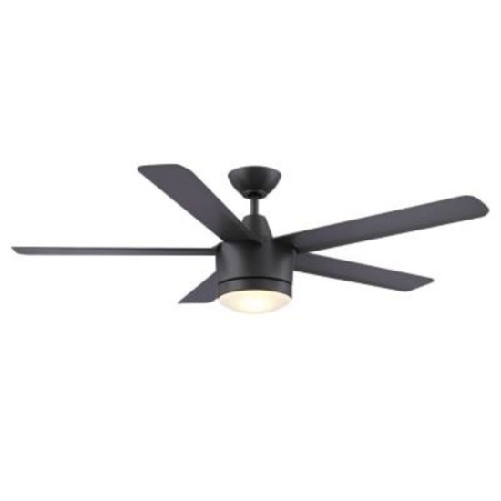 Home Decorators Collection Merwry 52 in. LED Indoor Matte Black Ceiling Fan , $142.6 ERV