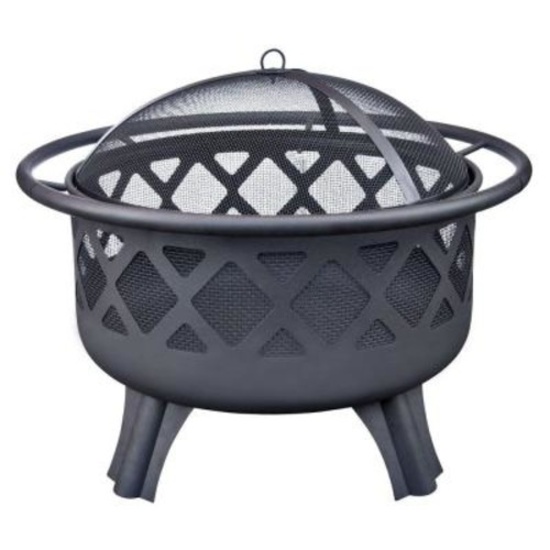 Hampton Bay Crossfire 29.50 in. Steel Fire Pit with Cooking Grate, $115.7 ERV
