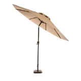 Hampton Bay Belleville 9 ft. Steel Tilt Patio Umbrella in Beige, $103.48 ERV