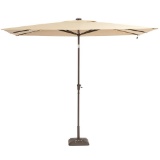 Hampton Bay 10 ft. x 6 ft. Aluminum Solar Patio Umbrella in Cafe, $159.85 ERV