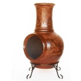 37 in. Clay KD Chiminea with Iron Stand (Scroll). $90.85 ERV